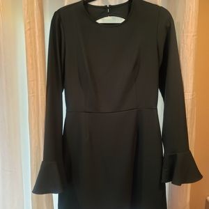 Leith emerald green bell sleeve dress